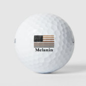 Melanin USA Flag African American Black History Golfballen (Voorkant)