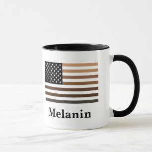Melanin USA Flag African American Black History Mok