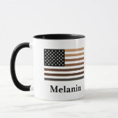 Melanin USA Flag African American Black History Mok (Links)