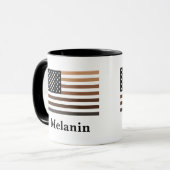 Melanin USA Flag African American Black History Mok (Voorkant links)
