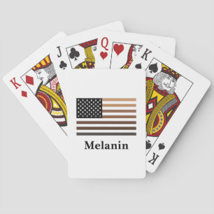 Melanin USA Flag African American Black History Pokerkaarten