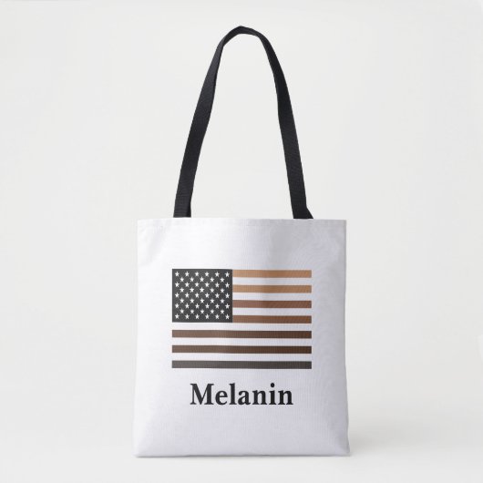Melanin USA Flag African American Black History Tote Bag (Voorkant)