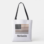 Melanin USA Flag African American Black History Tote Bag (Achterkant)