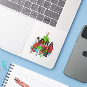 Melanin Vrienden Kerstmis Vriendjes Zwart Sistas Sticker (Laptop met iPhone)