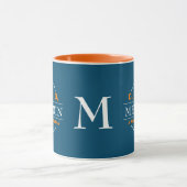 MELANIN Winnende Formule Teal Monogram Mok (Midden)