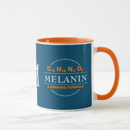 MELANIN Winnende Formule Teal Monogram Mok