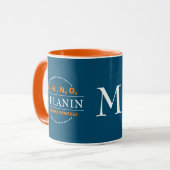 MELANIN Winnende Formule Teal Monogram Mok (Voorkant links)