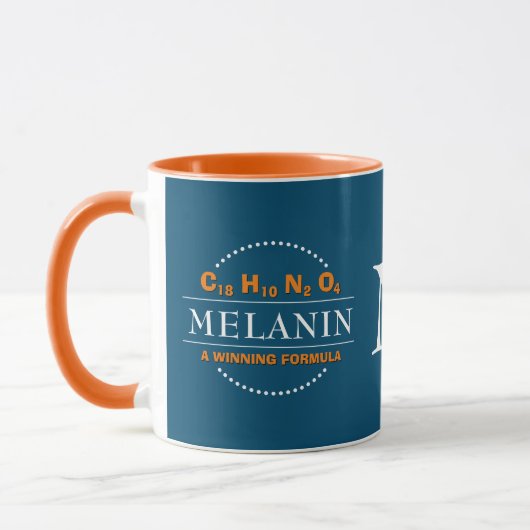 MELANIN Winning Formula Blauwgroen Monogram Mok (Links)