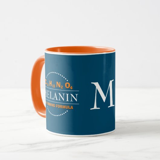 MELANIN Winning Formula Blauwgroen Monogram Mok (Voorkant links)
