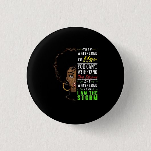 Melanin Women African American Pride Black History Ronde Button 3,2 Cm (Voorkant)