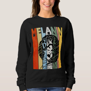 Melanin Woorden Art Retro Zwart Afro Vrouw Q Trui