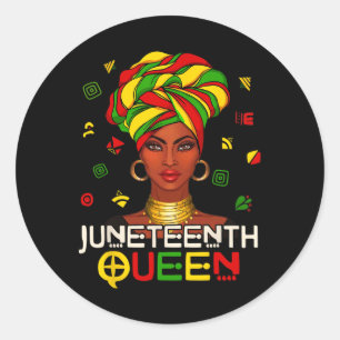 Melanin Zwart Koningin Vrouwen Hoofd Wrap Vrijheid Ronde Sticker