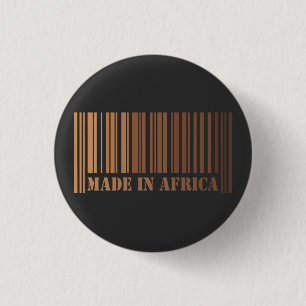 Melanine Barcode Design met trots gemaakt in Afrik Ronde Button 3,2 Cm
