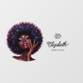 Melanine Chic Afro Schoonheid Nep Holografische Sa Raamsticker (Vel)