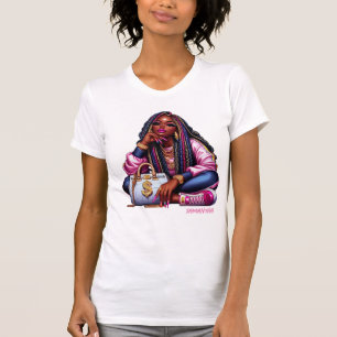 Melanine Chic Hustler Stedelijke Hip Hop Mode Vrou T-shirt