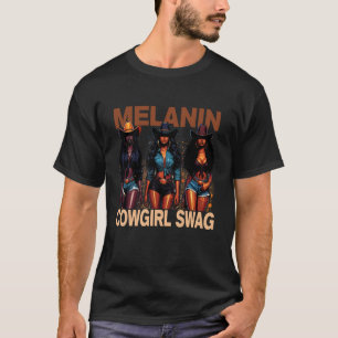 Melanine Cowgirls Zwarte Geschiedenis Afrikaanse M T-shirt