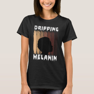 Melanine druipende Melanine Vrouwen Zwarte Meisje T-shirt