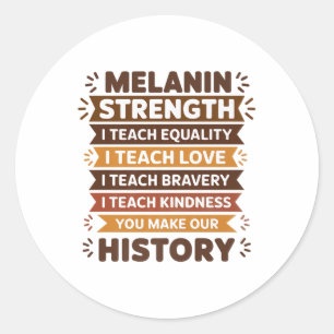 Melanine Educator Idee voor Vrouwen Zwarte Leraar Ronde Sticker