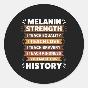 Melanine Educator Idee voor Vrouwen Zwarte Leraar Ronde Sticker