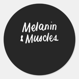 Melanine en Muscles Black zijn prachtig vormgegeve Ronde Sticker