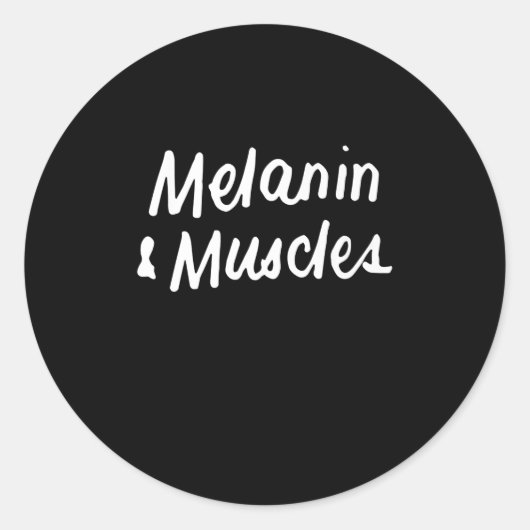 Melanine en Muscles Black zijn prachtig vormgegeve Ronde Sticker (Voorkant)