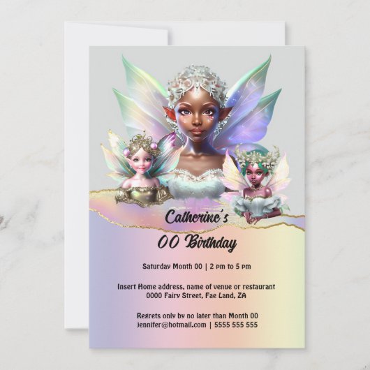 Melanine fee shimmer vleugels betoverde pixies kaart (Voorkant)