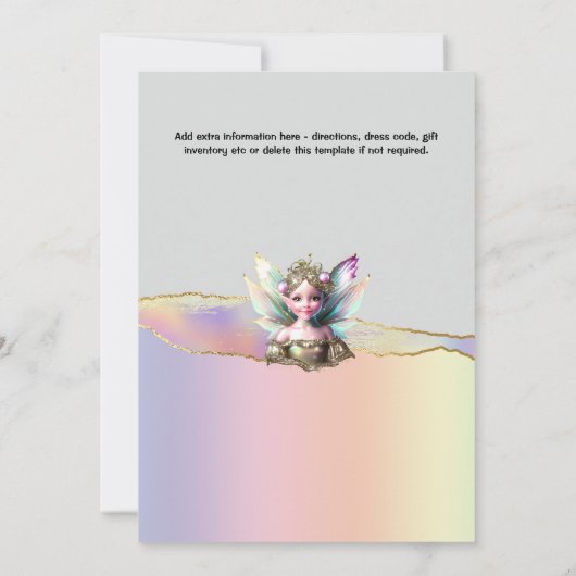 Melanine fee shimmer vleugels betoverde pixies kaart (Achterkant)