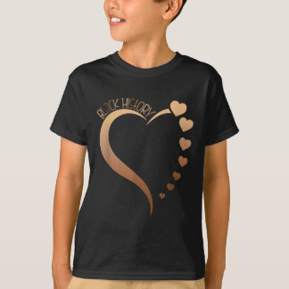 Melanine Hart Zwart Geschiedenis Maand Trots Zwart T-shirt