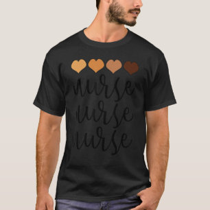Melanine Harten Verpleegster Afro Amerikaanse Zwar T-shirt