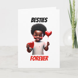 Melanine jongen besties voor altijd rood hart kind feestdagen kaart