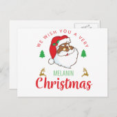Melanine Kerstman afrocentrisch Kerstman Feestdagenkaart (Voorkant / Achterkant)