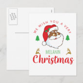 Melanine Kerstman afrocentrisch Kerstman Feestdagenkaart (Voorkant / Achterkant)