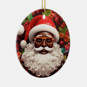 Melanine Kerstmis Chocolade Zwart Kerstman Keramisch Ornament (Rechts)