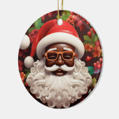 Melanine Kerstmis Chocolade Zwart Kerstman Keramisch Ornament (Links)