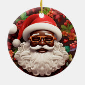 Melanine Kerstmis Chocolade Zwart Kerstman Keramisch Ornament (Achterkant)