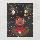 Melanine Kerstmis Magic Zwart Meisje Vrouw Sista Briefkaart (Voorkant)