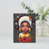 Melanine Kerstmis Magic Zwart Meisje Vrouw Sista Briefkaart (Staand voorkant)