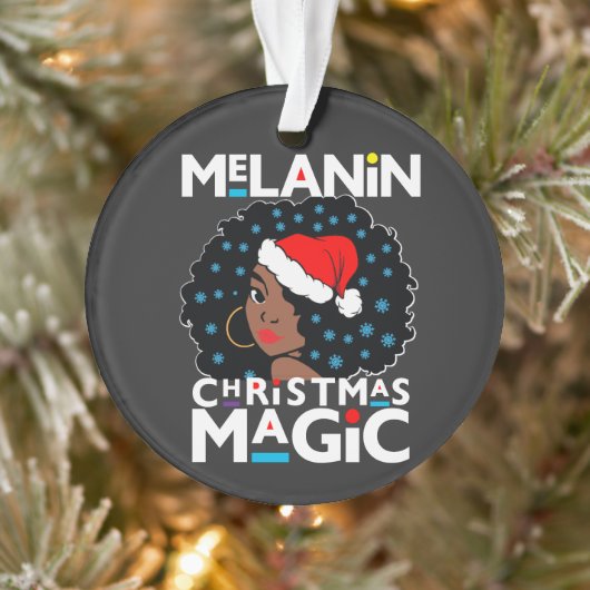 Melanine Kerstmis Magic Zwart Meisje Vrouw Sista Ornament (Boom)