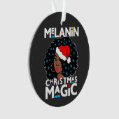 Melanine Kerstmis Magic Zwart Meisje Vrouw Sista Ornament (voorkant)