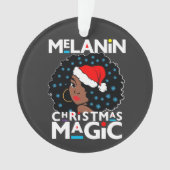 Melanine Kerstmis Magic Zwart Meisje Vrouw Sista Ornament (voorkant)