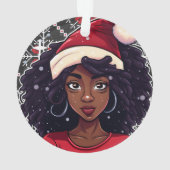 Melanine Kerstmis Magic Zwart Meisje Vrouw Sista Ornament (achterkant)