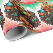 Melanine Kerstmis Zwart Koningin Melanine Vrouw Xm Cadeaupapier (Rol Hoek)