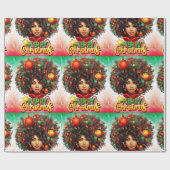 Melanine Kerstmis Zwart Koningin Melanine Vrouw Xm Cadeaupapier (Vlak)