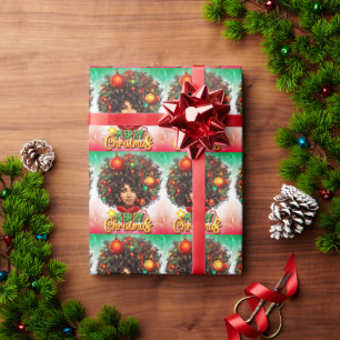 Melanine Kerstmis Zwart Koningin Melanine Vrouw Xm Cadeaupapier