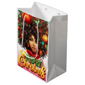 Melanine Kerstmis Zwart Koningin Melanine Vrouw Xm Medium Cadeauzakje (Voorkant Gekanteld)