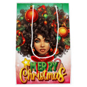 Melanine Kerstmis Zwart Koningin Melanine Vrouw Xm Medium Cadeauzakje (Achterkant)