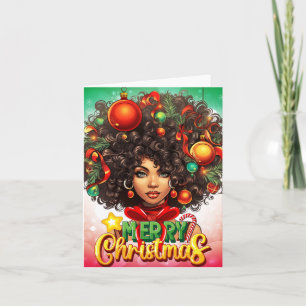 Melanine Kerstmis Zwart Koningin Melanine Vrouw Xm Notitiekaartje