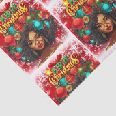 Melanine Kerstmis Zwart Koningin Melanine Vrouw Xm Tissuepapier (Detail)