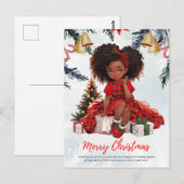 Melanine Kerstmis Zwart Meisje Magic Xmas Magic Fu Briefkaart (Voorkant / Achterkant)