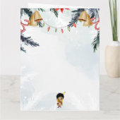 Melanine Kerstmis Zwart Meisje Magic Xmas Magic Fu Kaart (Achterkant)